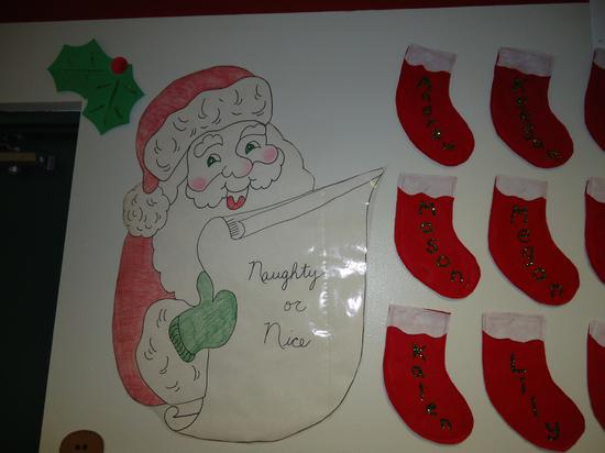 Christmas Santa Themed Bulletin Board Idea