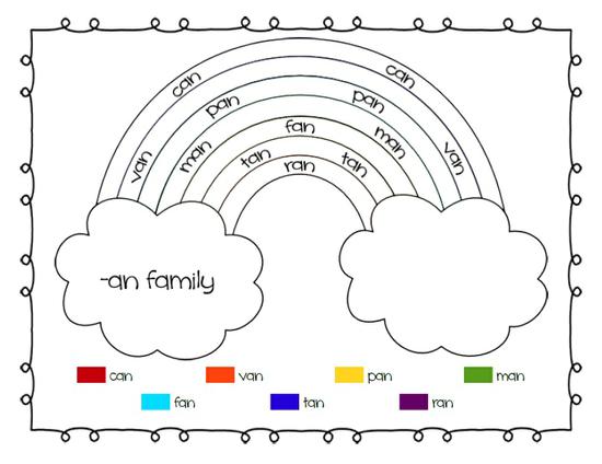 Rainbow Word Families Printable Worksheets – SupplyMe